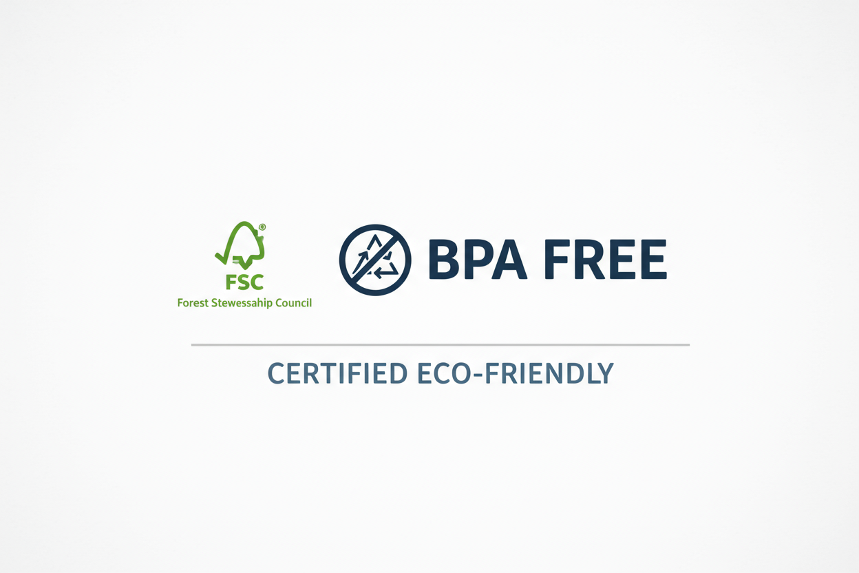 stwórz grafikę posiadjącą logo FSC oraz BPA free